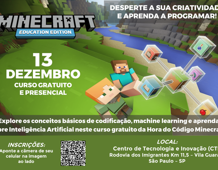 • Minecraft Code Time: Education Edition invites young people to learn about Computer Science through programming on December 13 at POETA Centers in São Paulo, Ceará, Distrito Federal and Paraná, Brazil.